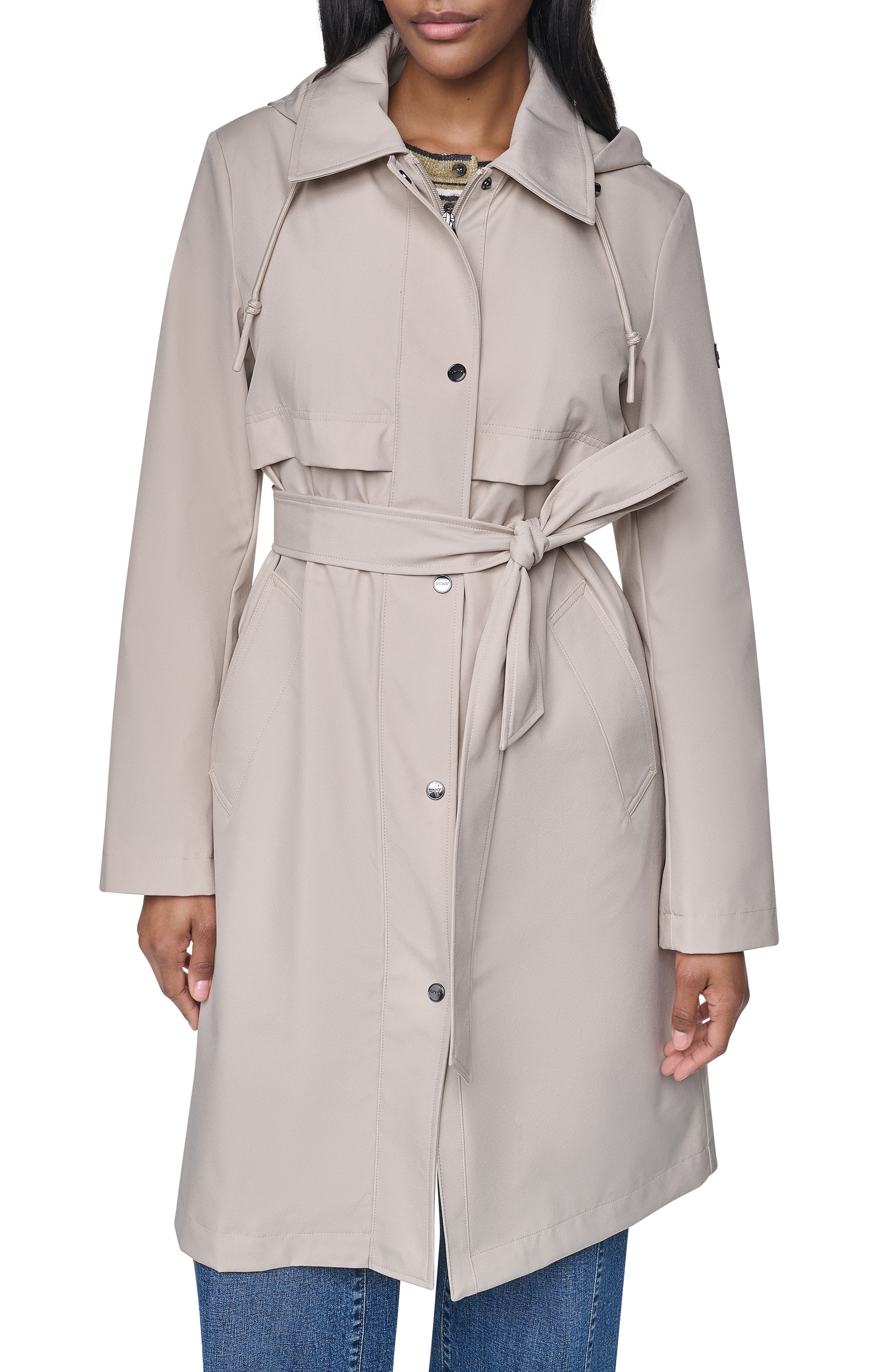 Dkny Flextech Trench Coat In Birch