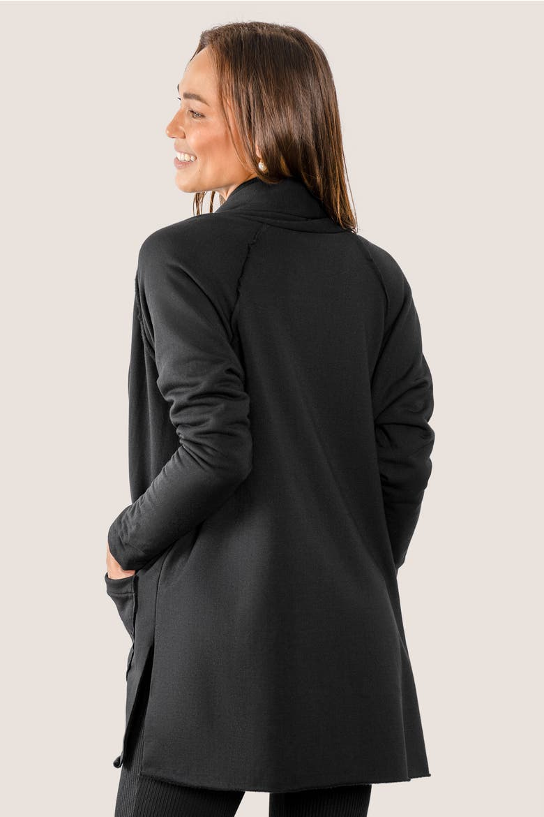 Soho Pocketed Fleece Sweater Jacket, Alternate, color, Black