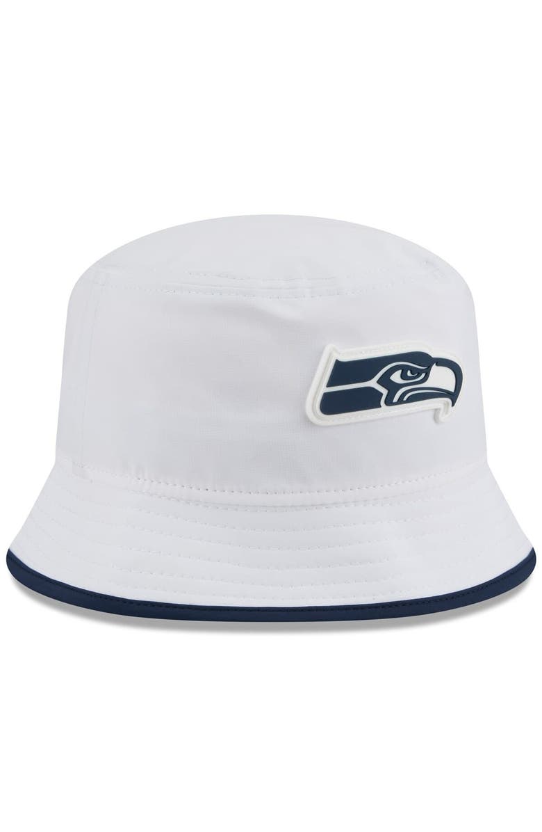 New Era Men's New Era  White Seattle Seahawks 2025 NFL Training Camp Stretch Bucket Hat, Alternate, color, White