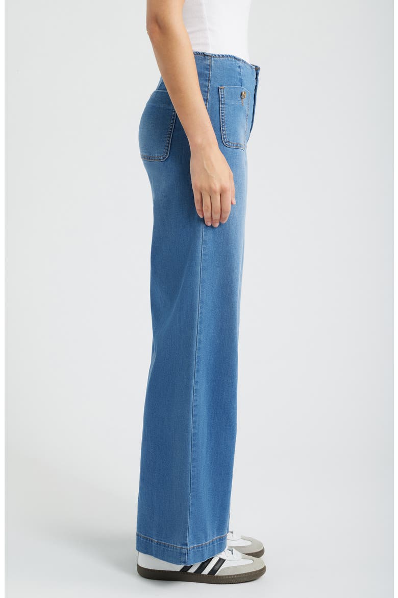 Bandless Wide Leg Sailor Jeans, Alternate, color, YUTA