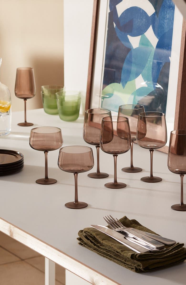 LSA Arc Contrast Set of 4 Flute Glasses, Alternate, color, Earth