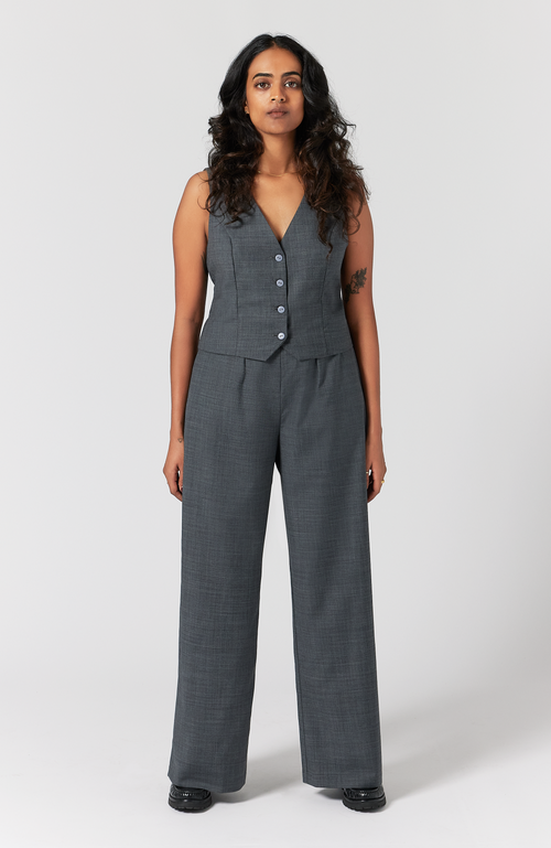 Aam The Label The Wool Wide Leg Pant For Full Hips And Thighs In Grey