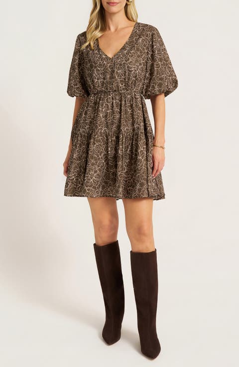 Kensington Bubble Sleeve Tiered Dress