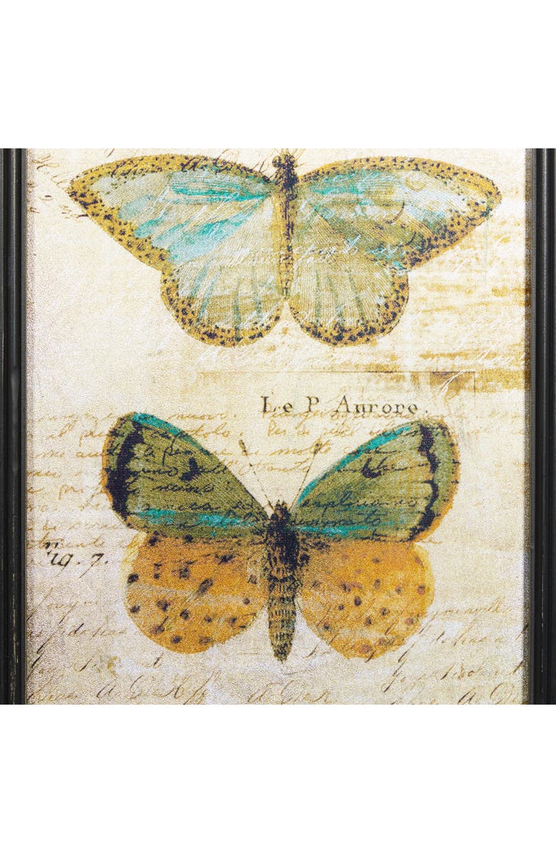 WILLOW ROW Set of 2 Butterfly Glass Framed Wall Art, Alternate, color, Brown