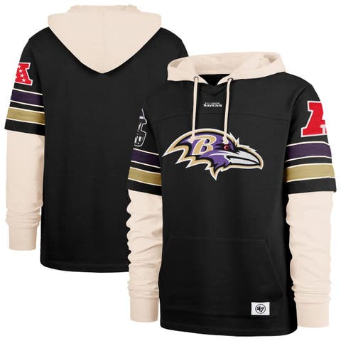 Men's '47  Black Baltimore Ravens Split Zone Cornerback Duo Hoodie