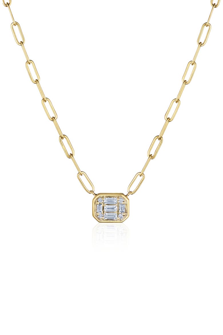 Starburst Diamond Pendant Necklace, Main, color, GOLD
