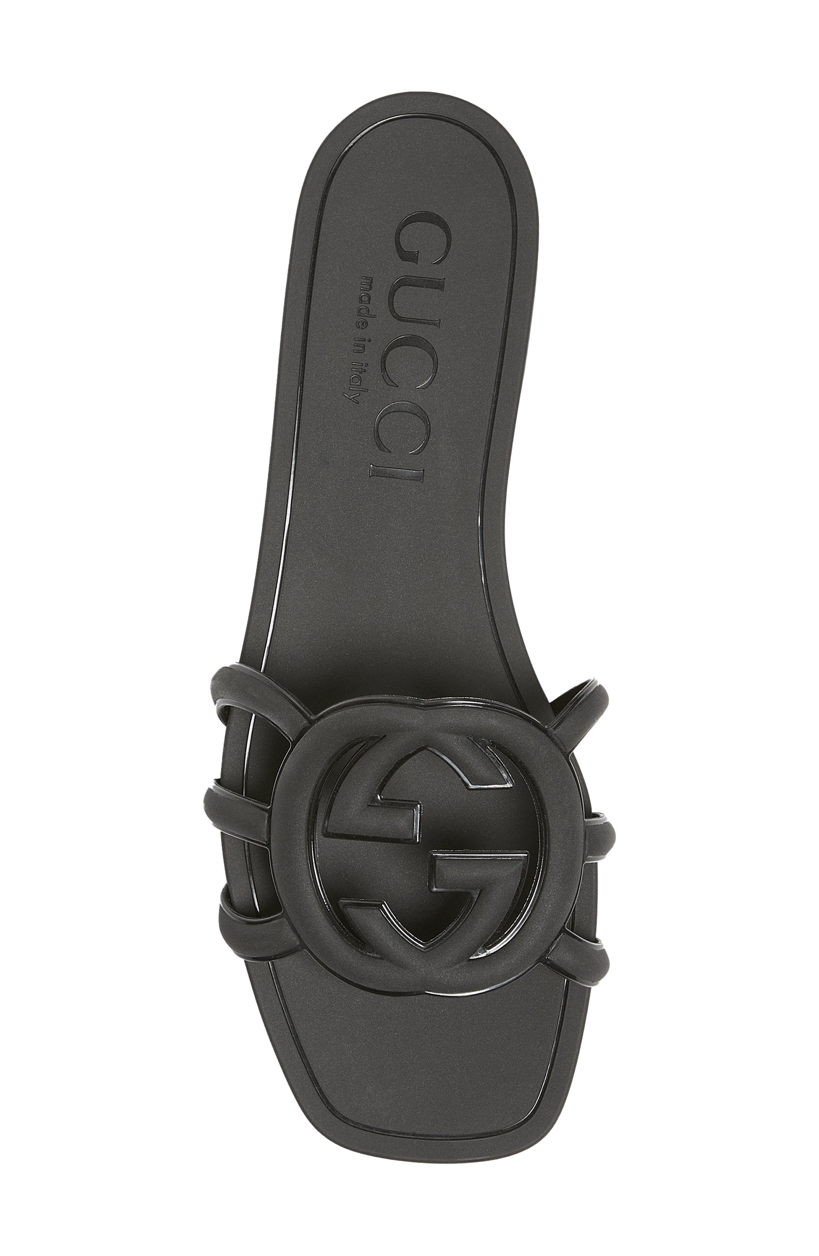 Gucci Palma Slide Sandal, Alternate, color, Nero