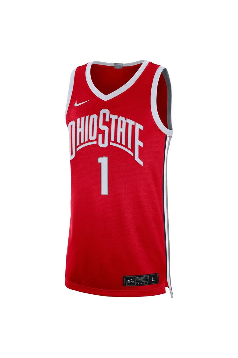 Men's Nike #1 Scarlet Ohio State Buckeyes Limited Basketball Jersey, Alternate, color, Scarlet