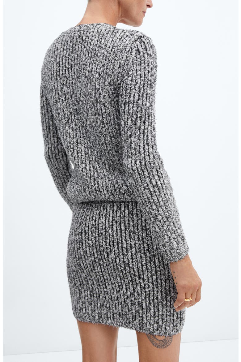 Textured Rib Cardigan, Alternate, color, BLACK/WHITE