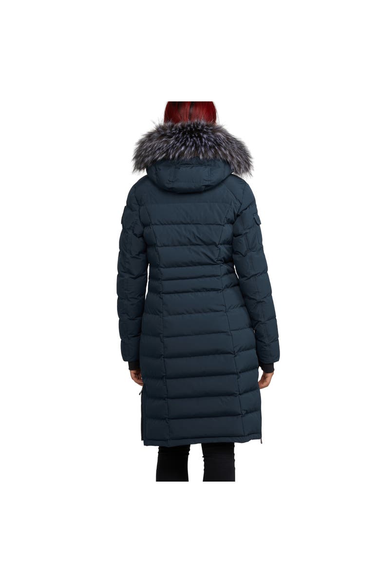 Pajar Venice Long Puffer with Removable Faux Fur Trim, Alternate, color, Navy/Silver