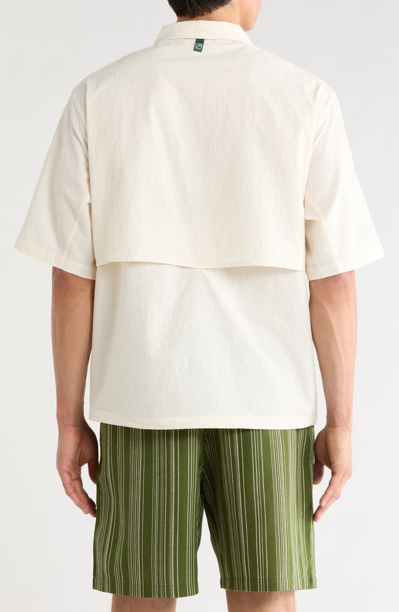 MALBON Bass Club Seersucker Popover Windshirt, Alternate, color, Ivory