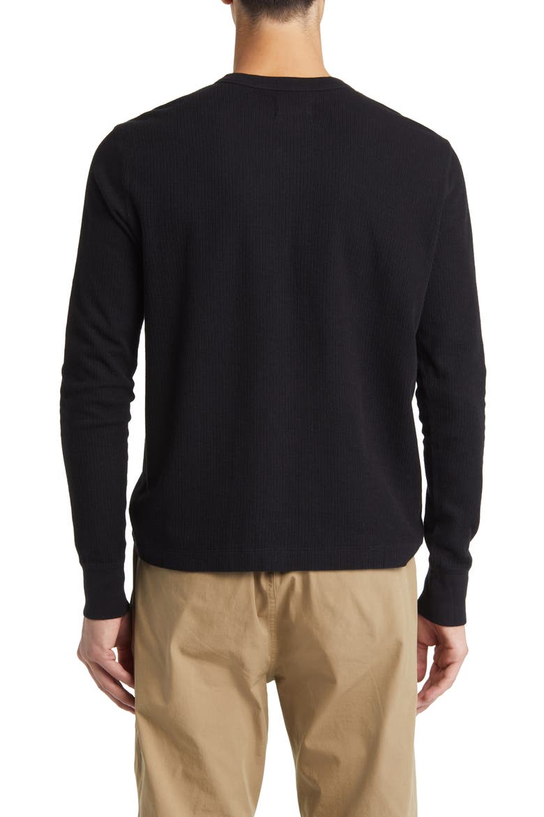 Cotton Double Knit Henley, Alternate, color, BLACK