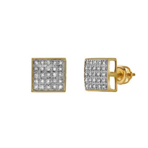 Ocaso 10K Yellow Gold Diamond Unisex Earrings - 0.27 Cts