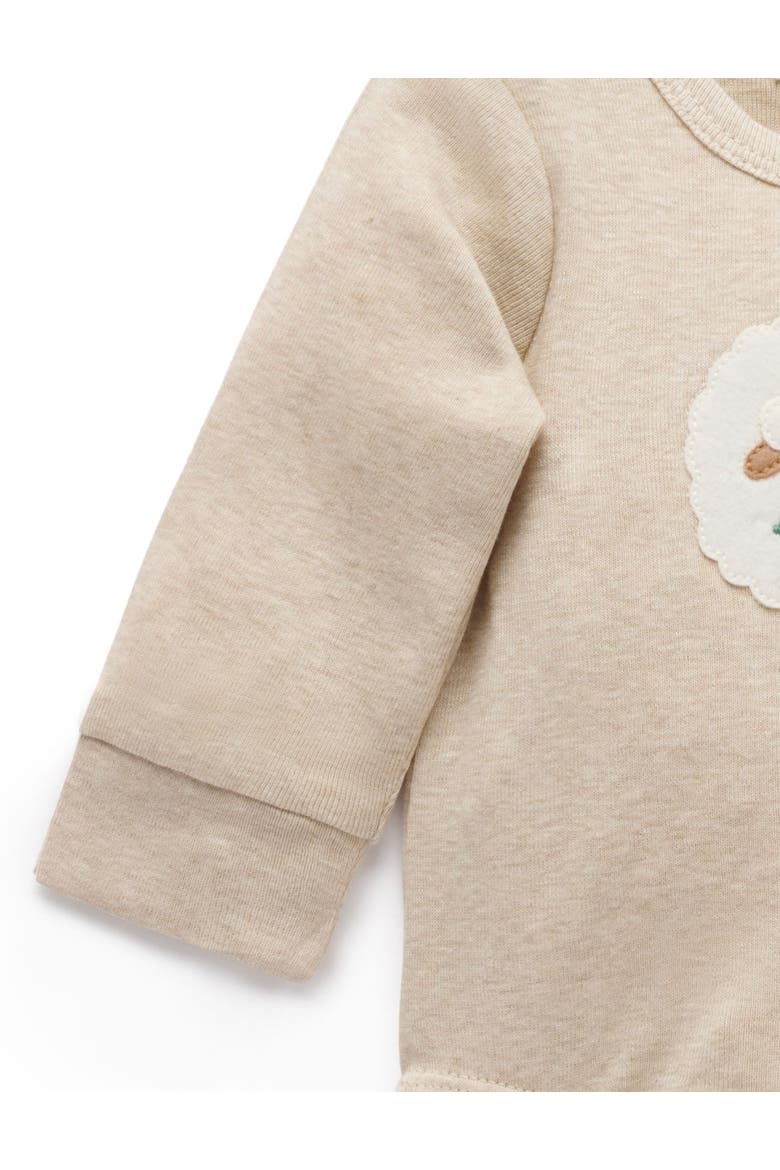 Applique Bodysuit, Alternate, color, Almond Melange