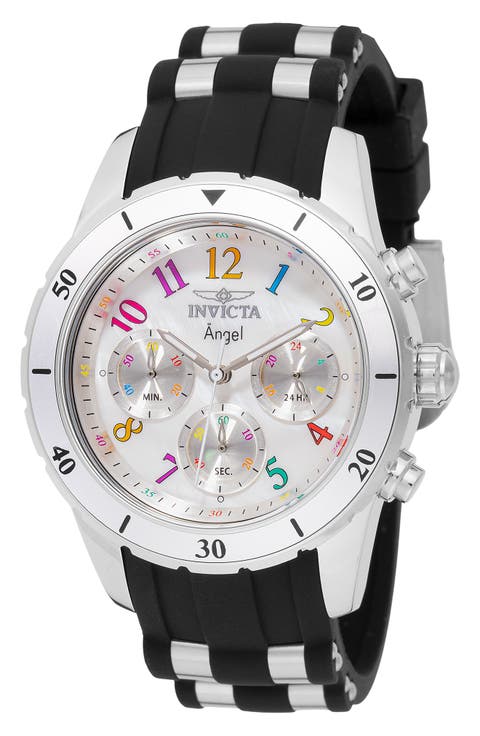 Angel Silicone Strap Watch, 40mm