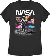 NASA Junior's NASA Astronaut Moon Flag Graphic T-Shirt