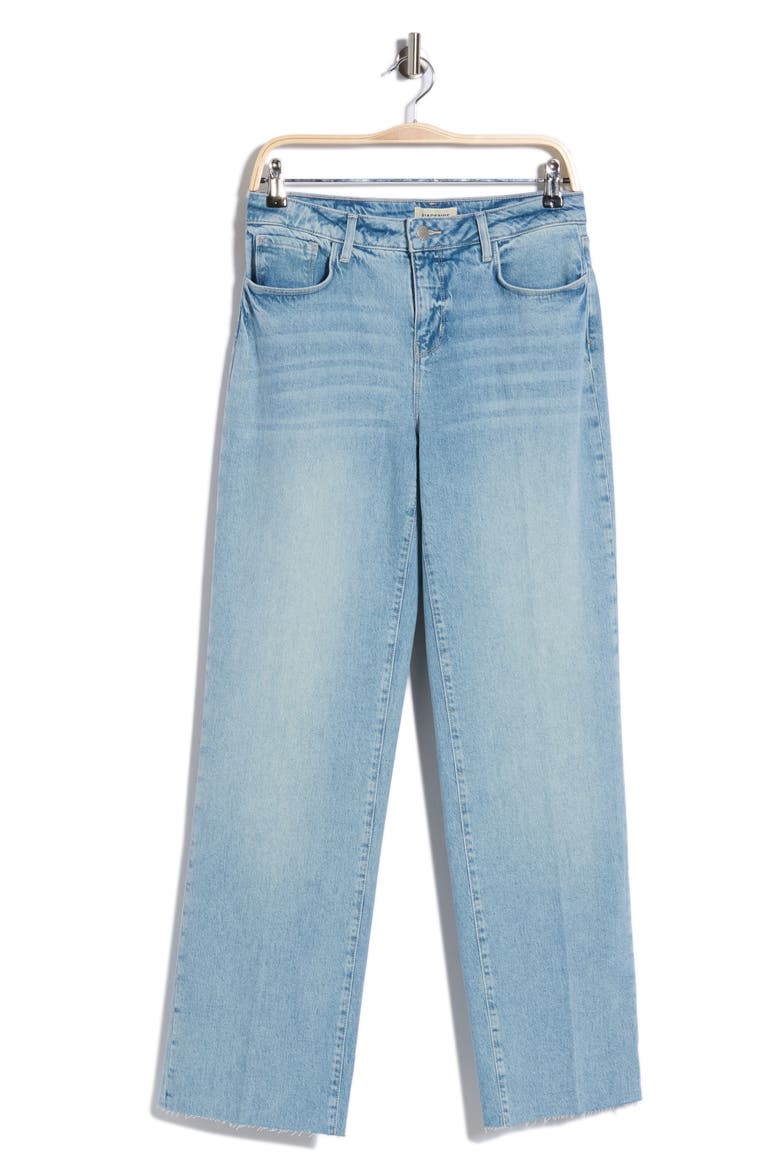 Tiana High Waist Raw Hem Wide Leg Jeans, Alternate, color, PORTER