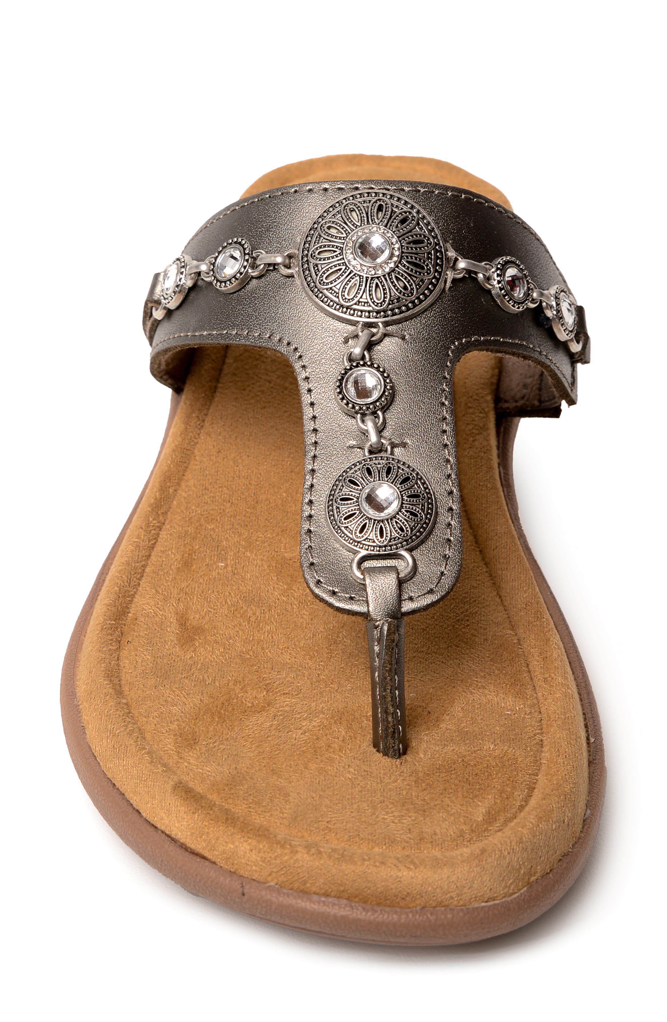 Minnetonka Brecca Flip Flop, Alternate, color, Pewter