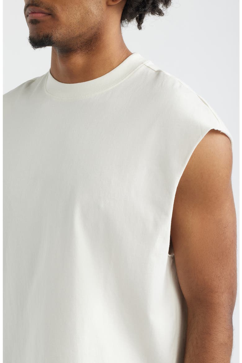 Boxy Crop Cutoff Cotton Tank, Alternate, color, IVORY EGRET