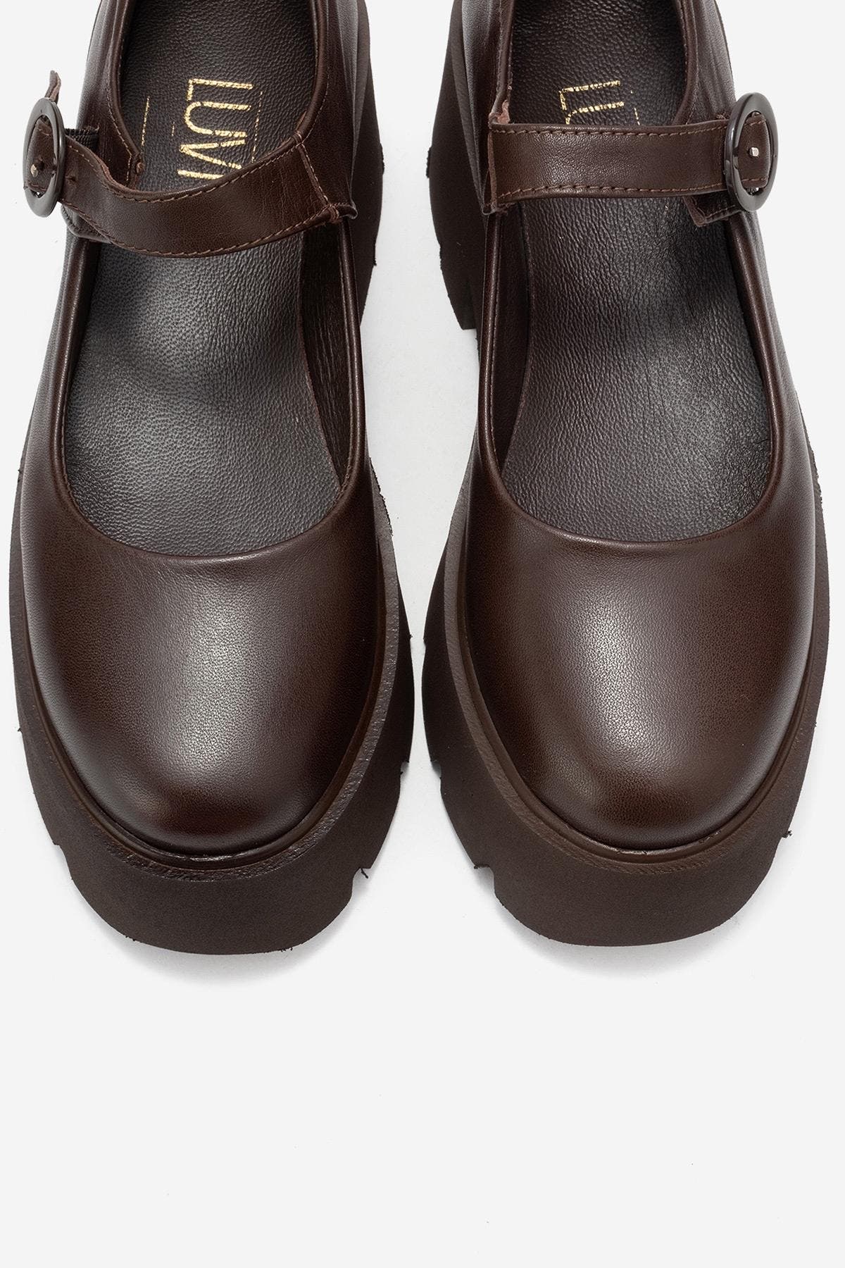 Forever & Always Shoes Orina Leather Platform Mary Jane Shoe, Alternate, color, Brown