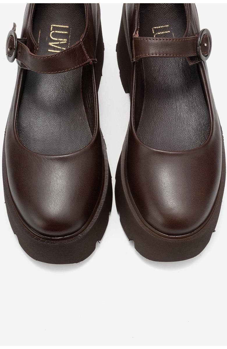 Forever & Always Shoes Orina Leather Platform Mary Jane Shoe, Alternate, color, Brown