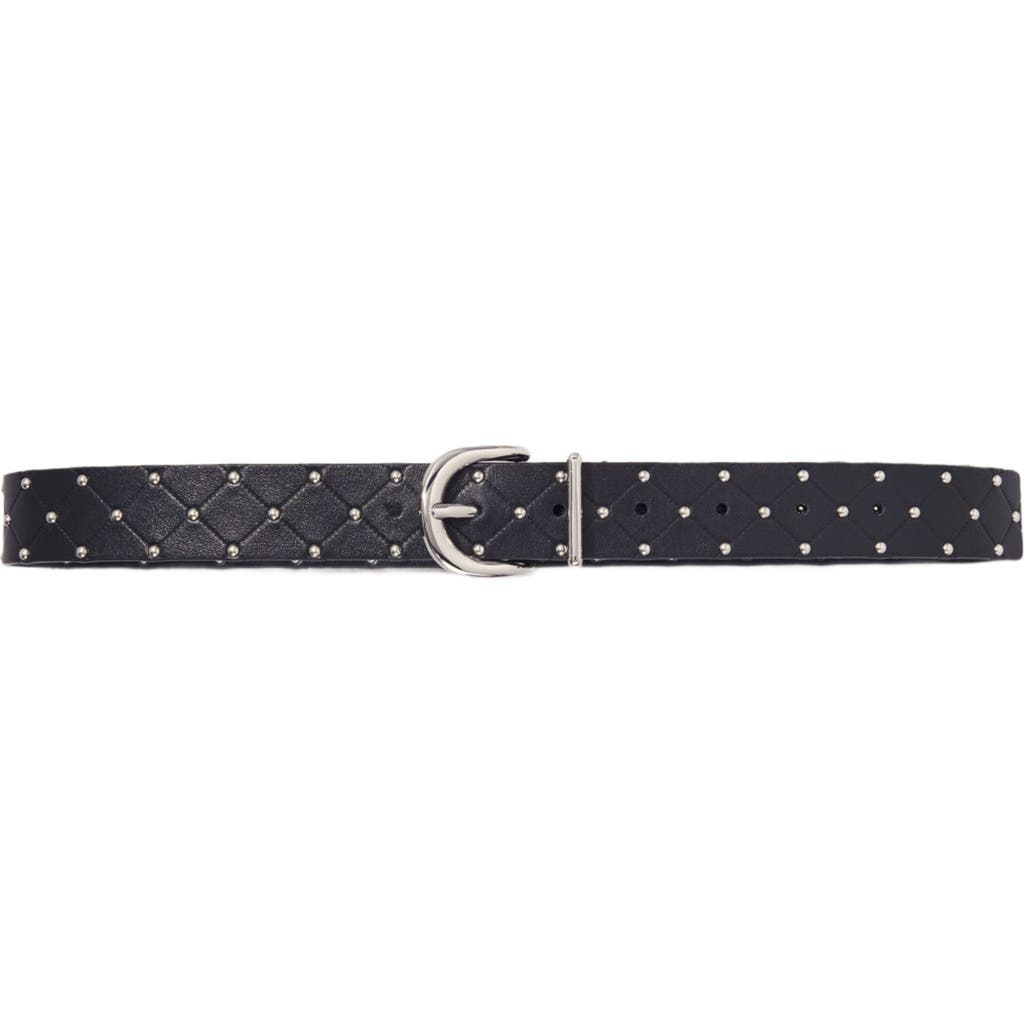 Maje Quilted Leather Belt In Black