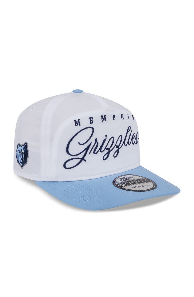 New Era Men's New Era White/Light Blue Memphis Grizzlies 2025 NBA Draft On-Stage Nylon 19TWENTY Adjustable Hat, Main, color, White