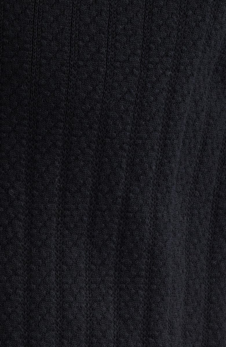 Wax London Tellaro Textured Wide Stripe Short Sleeve Cardigan, Alternate, color, Black