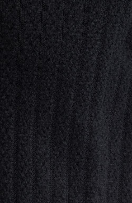 Wax London Tellaro Textured Wide Stripe Short Sleeve Cardigan In Black