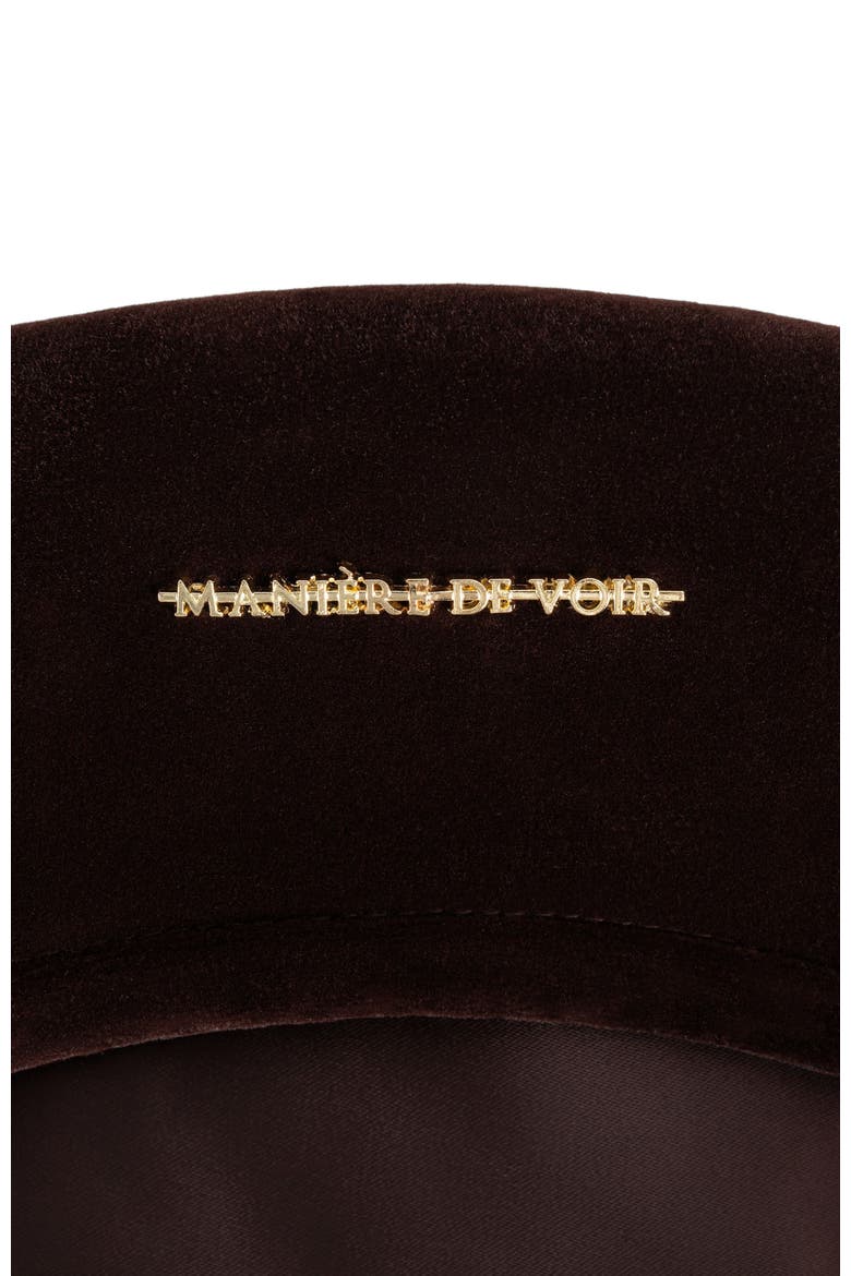 Anya Velvet Beret, Alternate, color, Brown