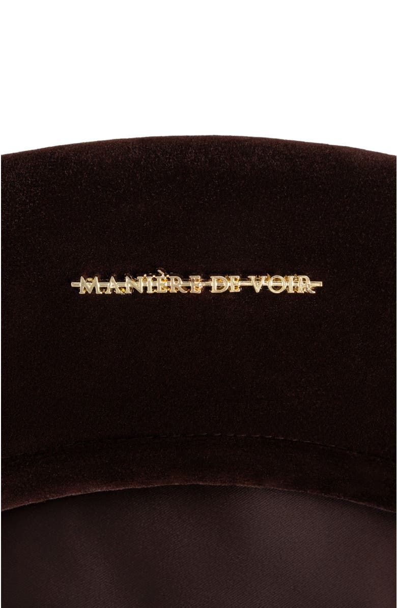 Manière De Voir Anya Velvet Beret, Alternate, color, Brown