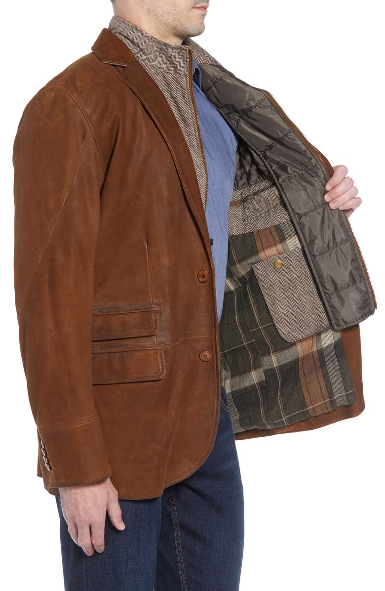 FLYNT Classic Fit Distressed Leather Hybrid Sport Coat, Alternate, color, 