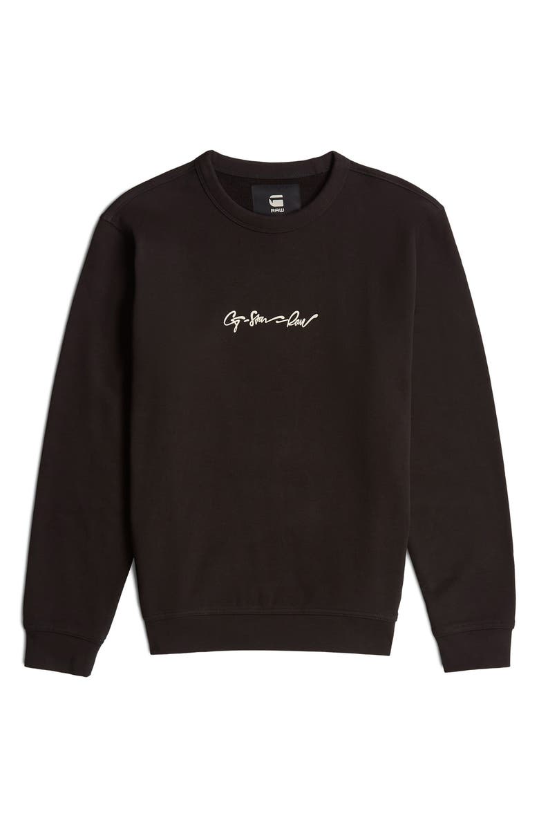 G-STAR G-Script Logo Organic Cotton Crewneck Sweater, Alternate, color, 