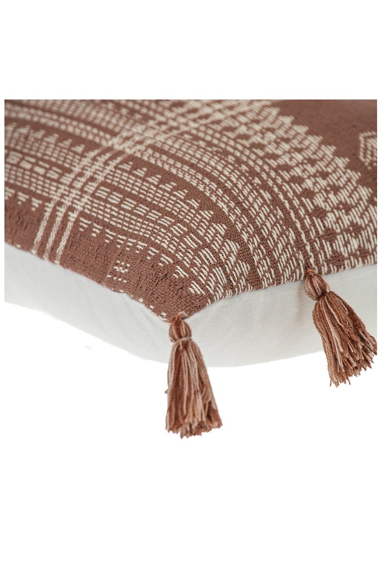 Geometric Accent Pillow, Alternate, color, BROWN