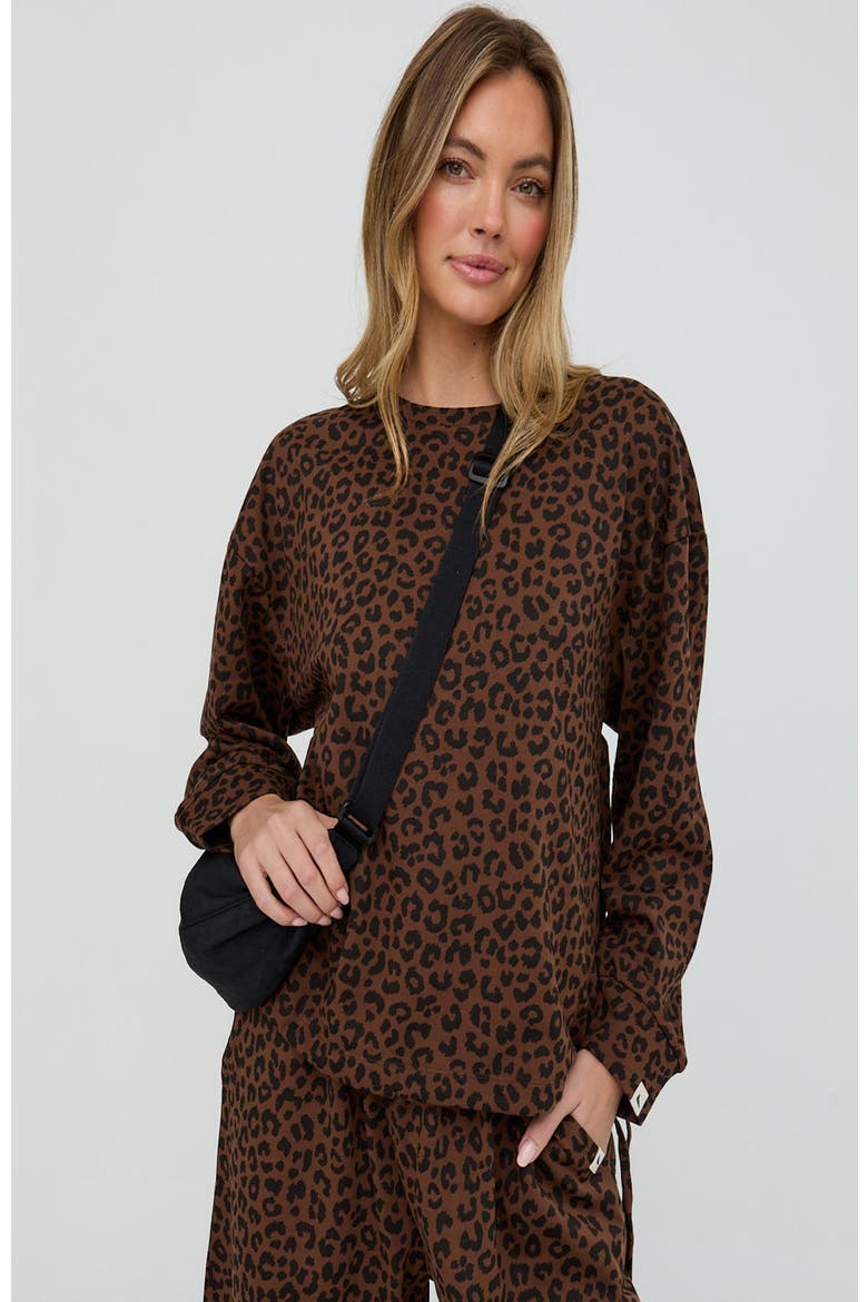 Organic Cotton Nel Sweatshirt, Main, color, Brown