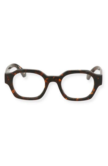 Off-white Havana 52mm Round Optical Frames In Brown