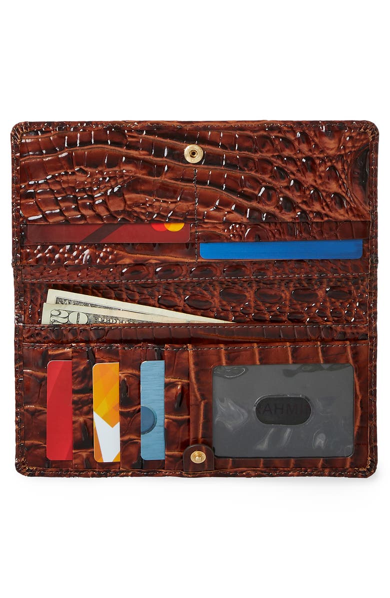 Brahmin Ady Croc Embossed Leather Wallet, Alternate, color, Coquette Ombre Melbourne
