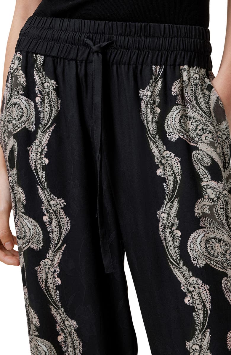 AllSaints Tyler Paisley Print Drawstring Pants, Alternate, color, Lita Black