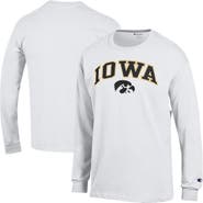 Champion Men's Champion  White Iowa Hawkeyes Arch Over Logo Long Sleeve T-Shirt