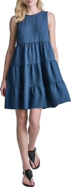 DKNY Commuter Sleeveless Swing Minidress