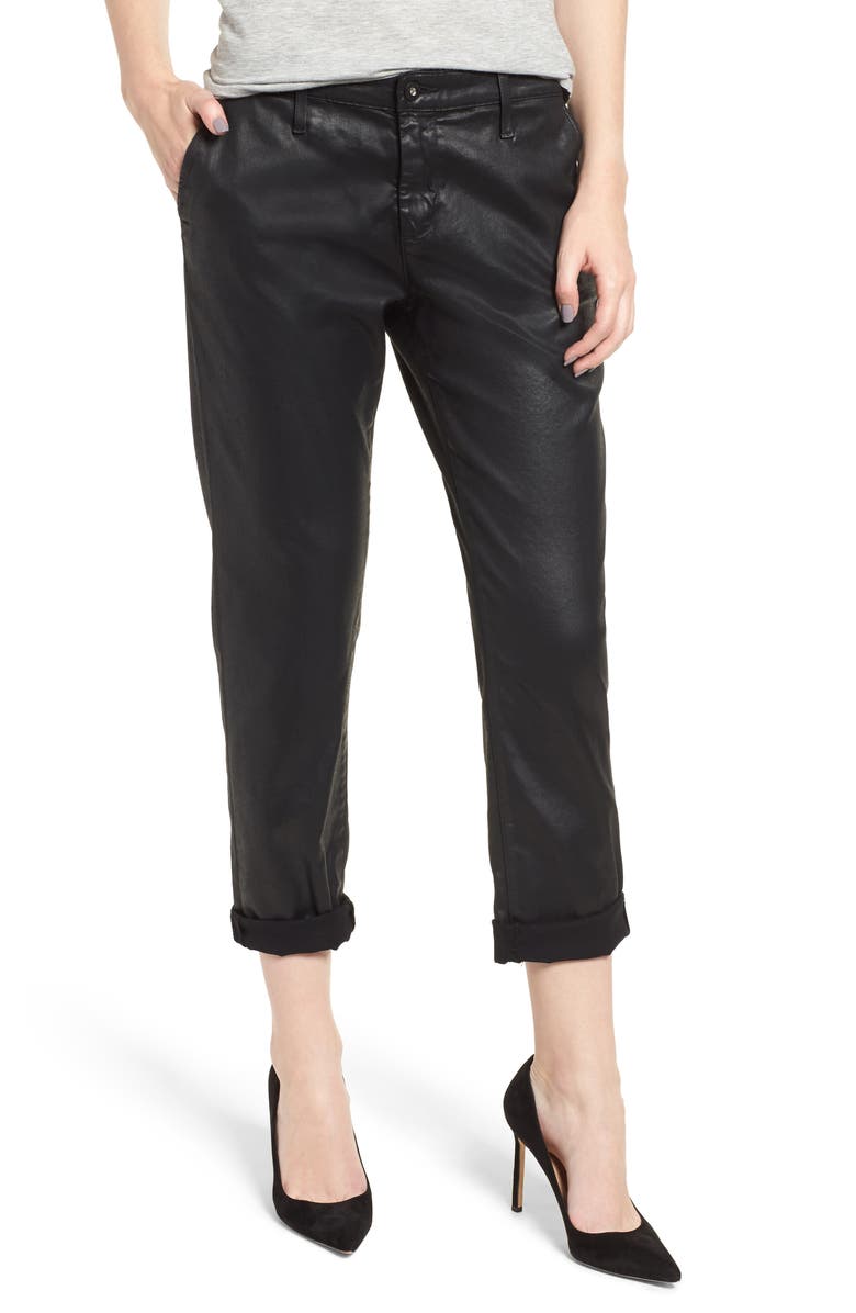 AG Caden Crop Twill Trousers, Main, color, Leatherette Light