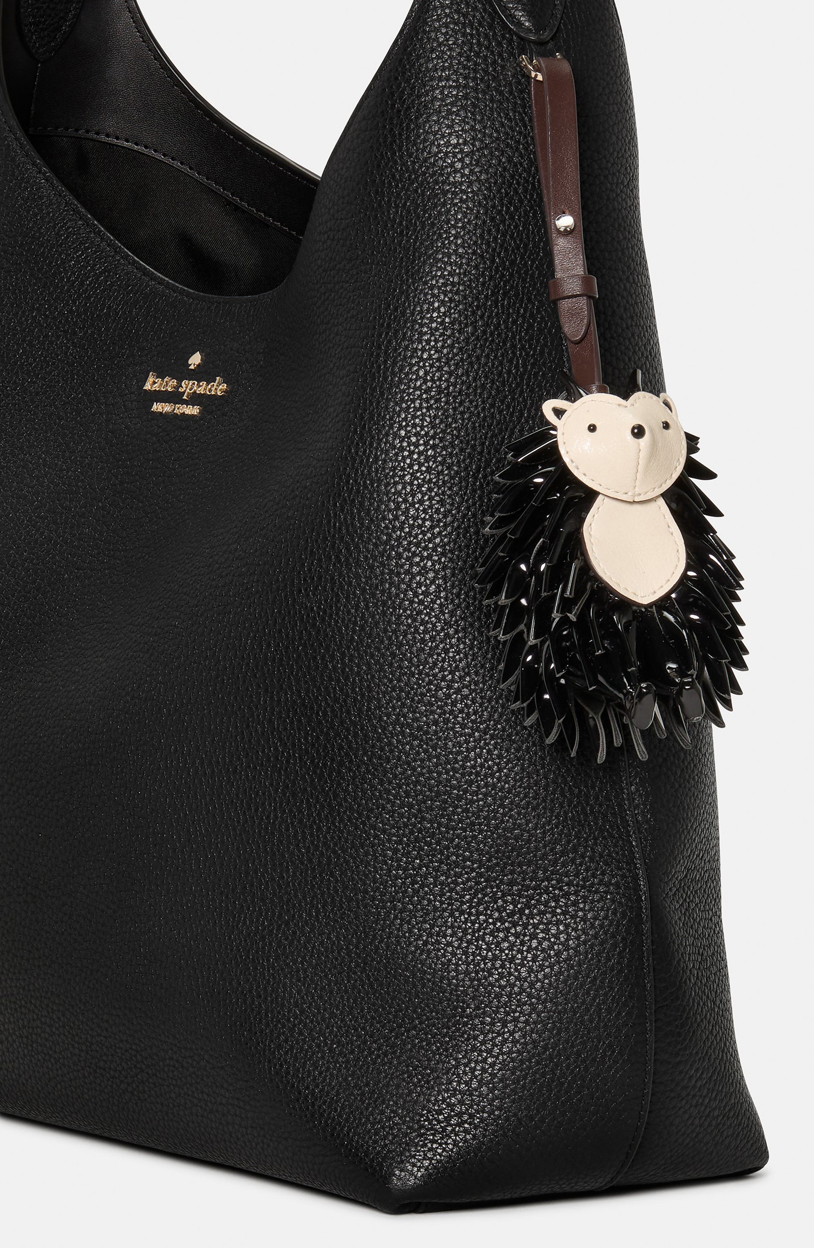Kate Spade New York critters stevie hedgehog bag charm, Alternate, color, Black Multi