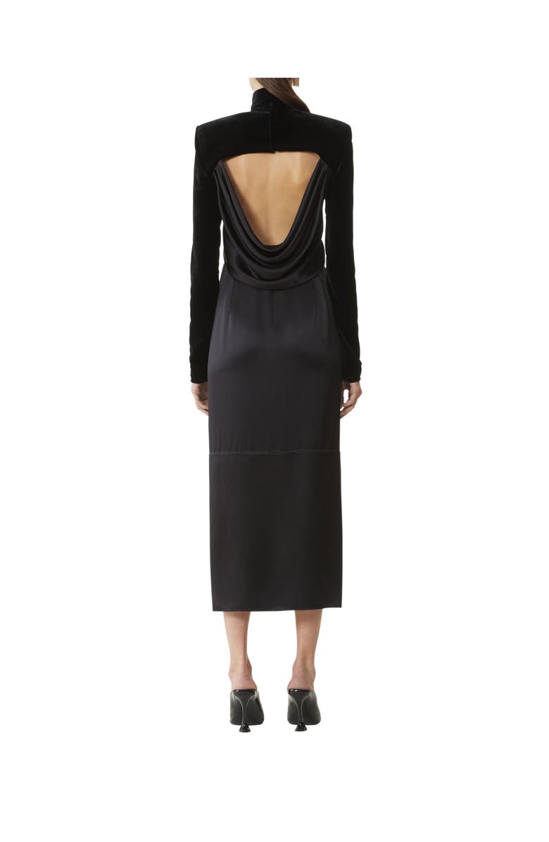 Lanvin Velvet Midi Dress, Alternate, color, Black
