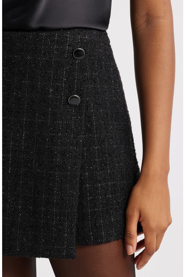 Tweed Miniskirt, Alternate, color, BLACK