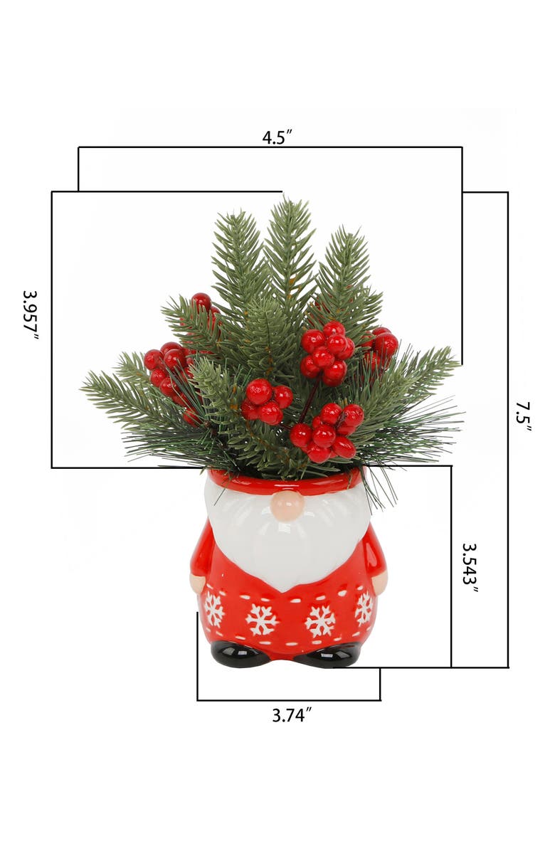 FLORA BUNDA Christmas Ceramic Gnome, Alternate, color, Red