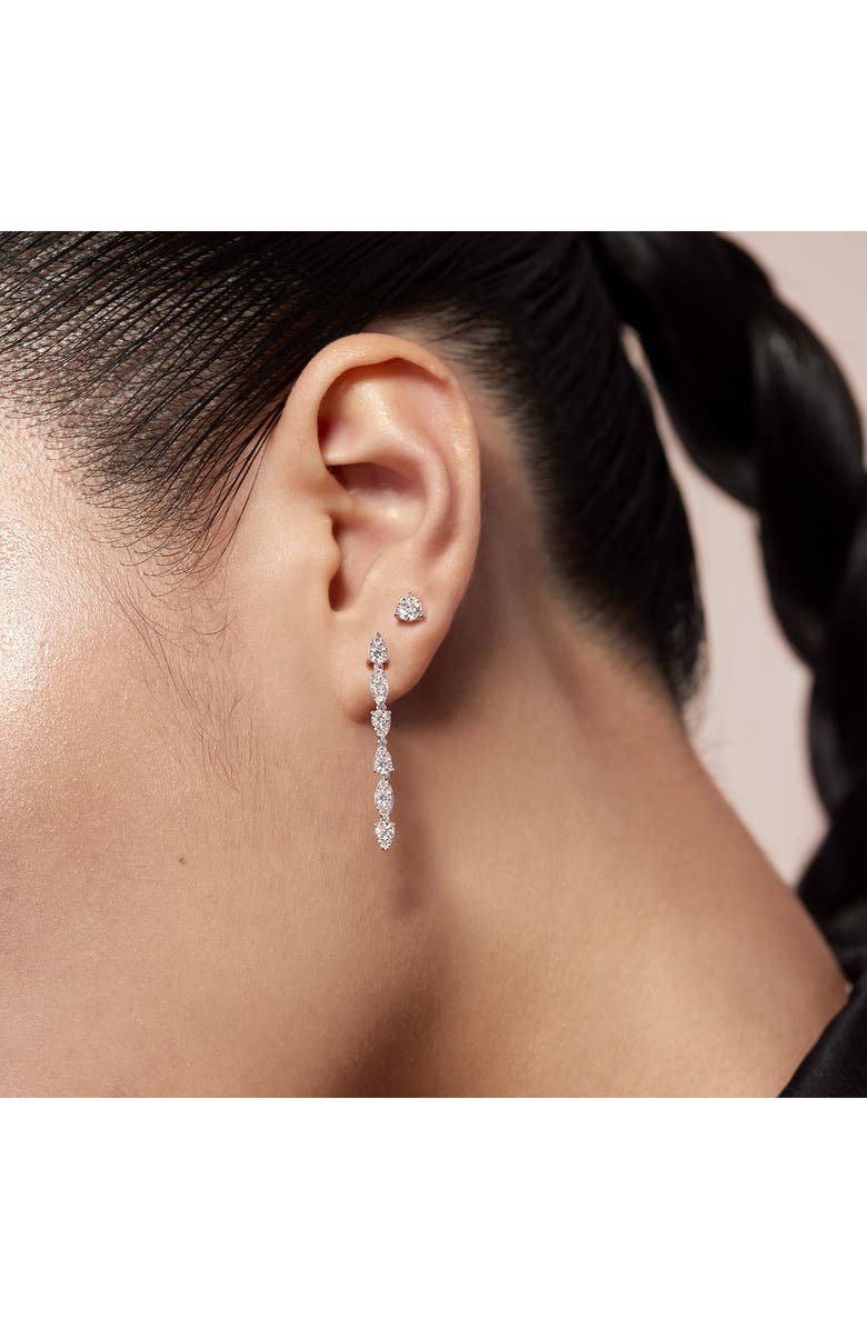 HEARTS ON FIRE Aerial Diamond Dewdrop Linear Earrings, Alternate, color, White Gold