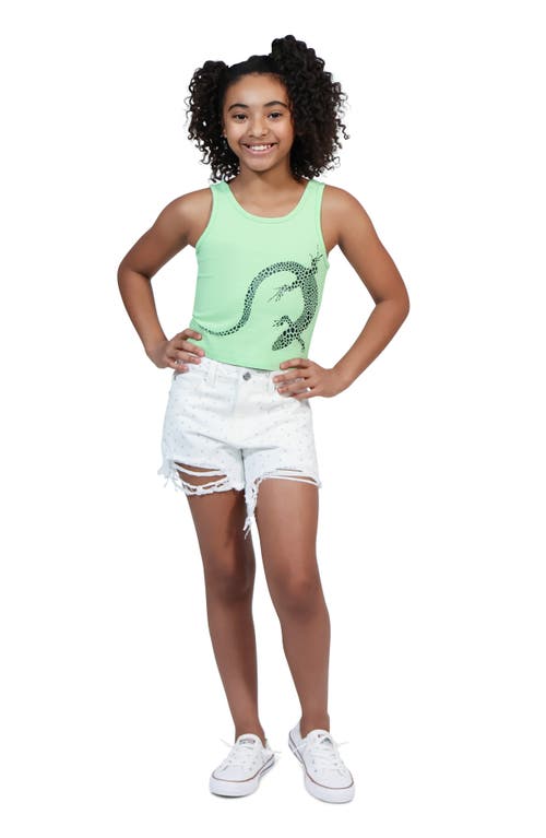 Truce Kids' Lizard Stretch Cotton Graphic Tank In Green