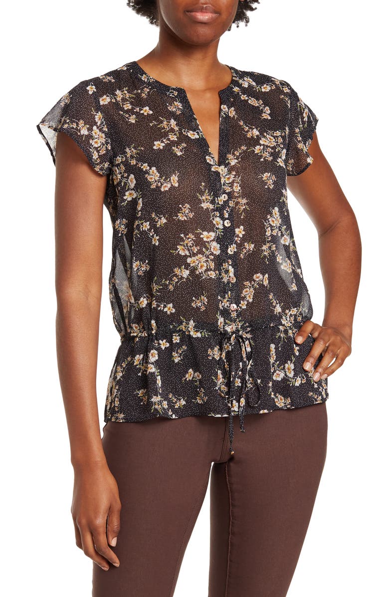 DR2 by Daniel Rainn Peplum Button Front Top, Main, color, 