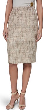 Donna Karan New York Sequin Tweed Pencil Skirt