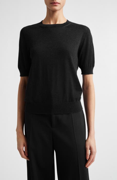 Honor Short Sleeve Cashmere Crewneck Sweater